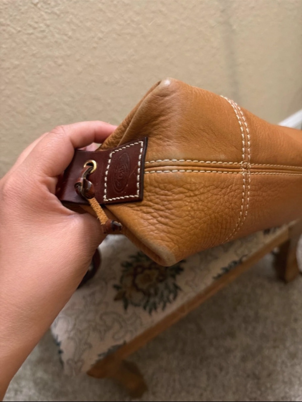 Dooney & Bourke Tan Pebble Leather Shoulder Bag - Picture 4 of 8